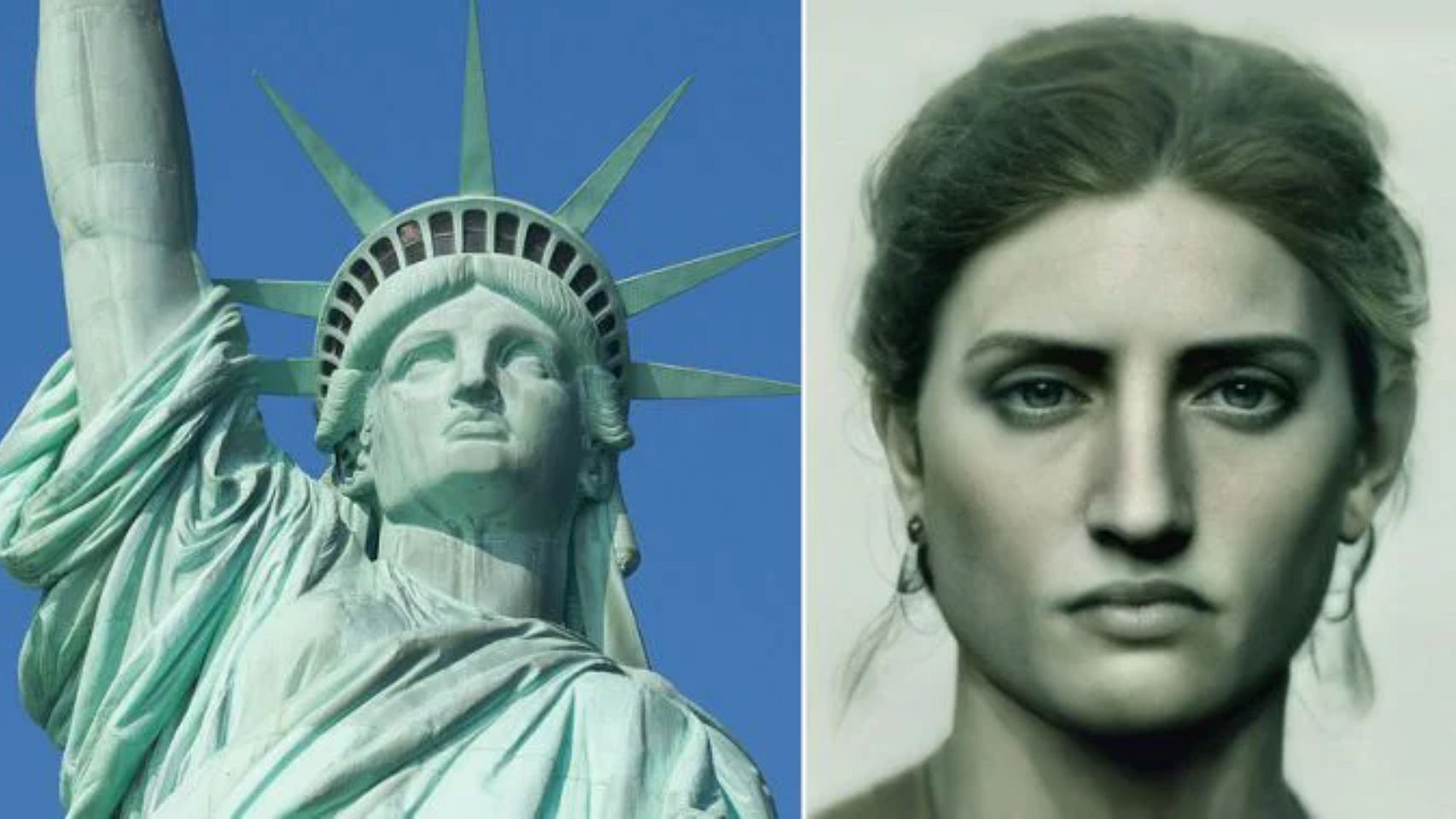 Según la IA, así sería la cara de la Estatua de la Libertad.