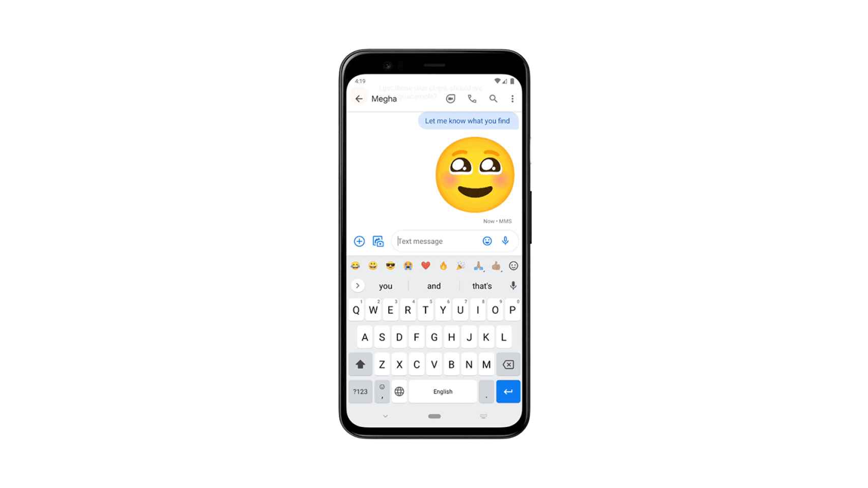 Nueva barra de emojis en el teclado de Google.