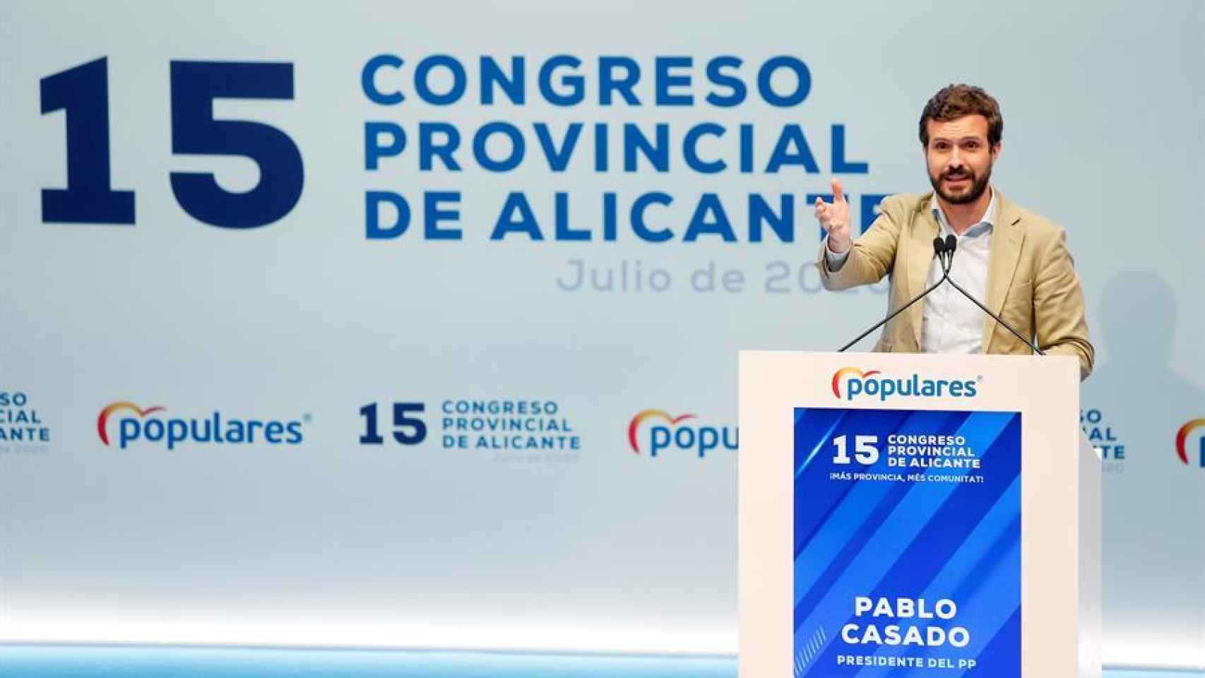 Pablo Casado durante la clausura del XV Congreso del PP de Alicante.