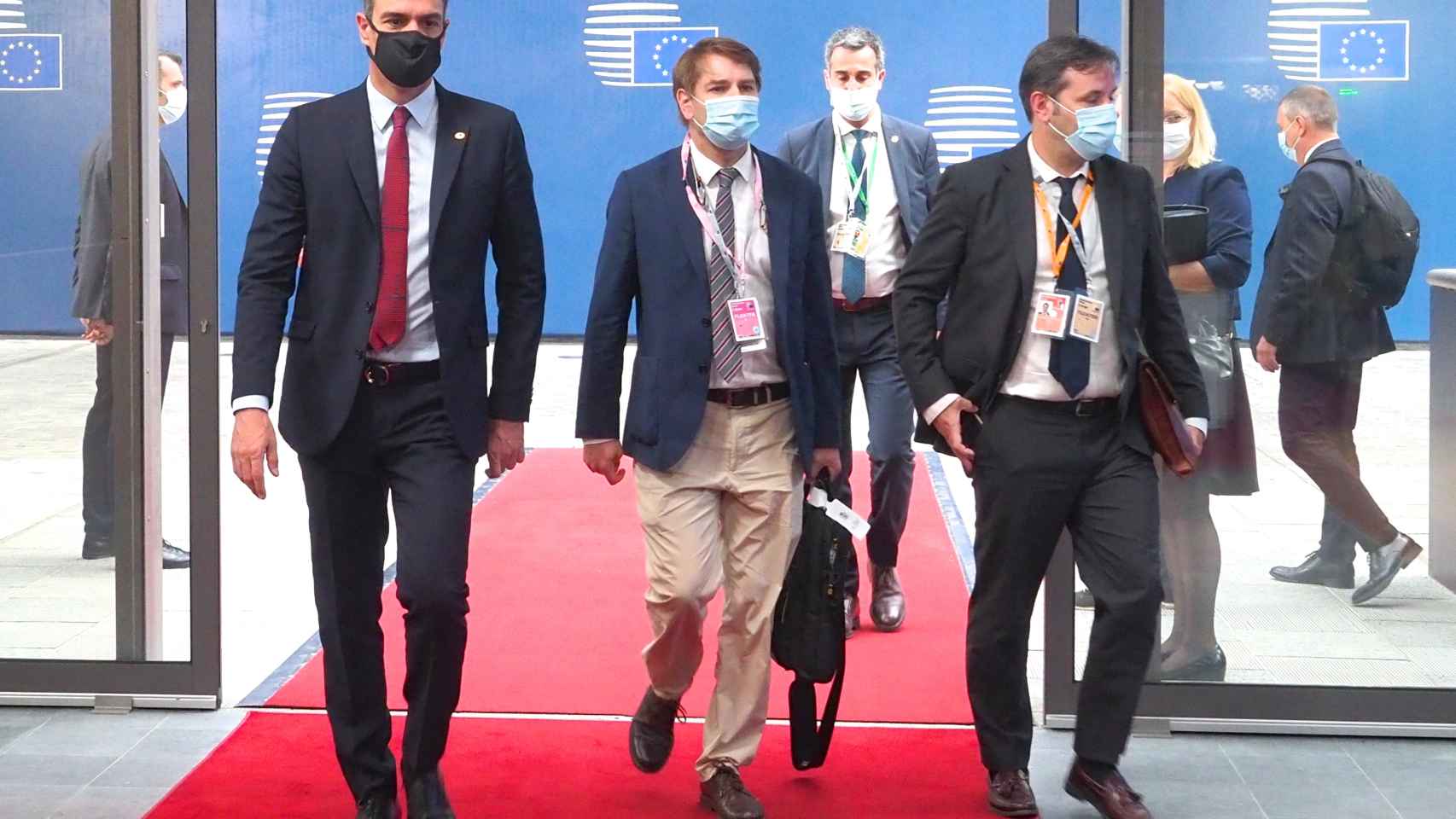 Pedro Sánchez, a su llegada este domingo a la cumbre de la UE