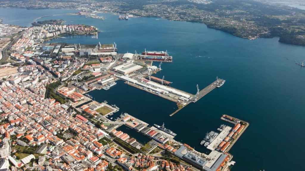 Imagen aérea del puerto de Ferrol.