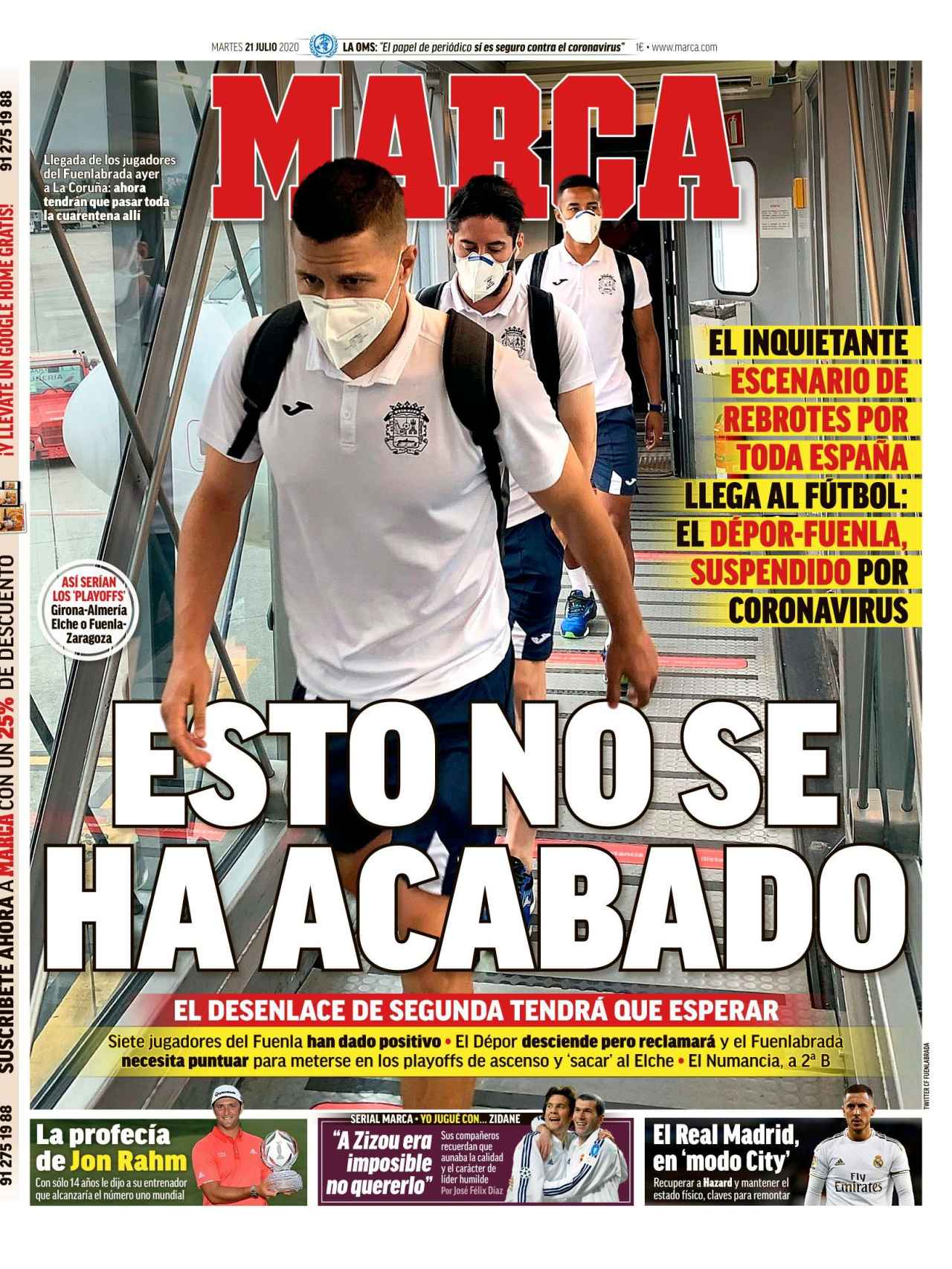 La portada del diario MARCA (21/07/2020)