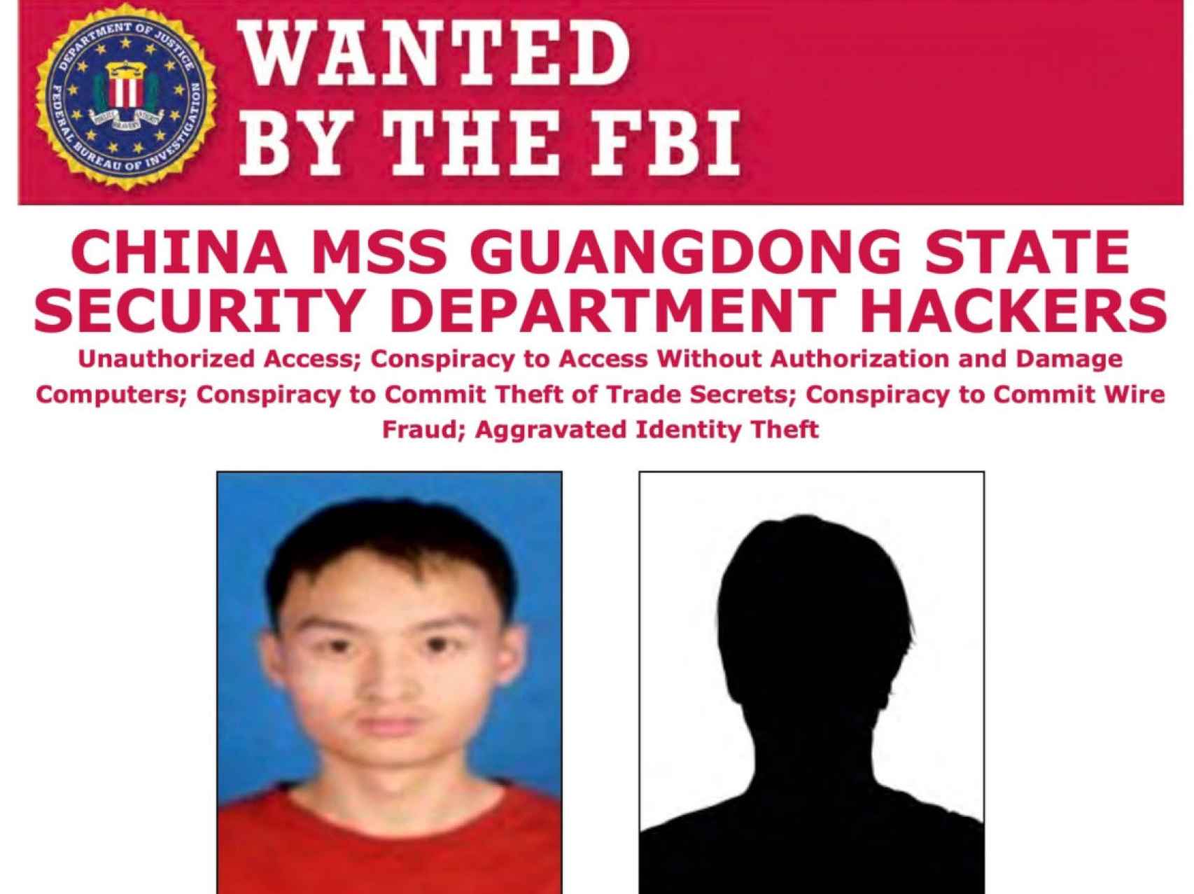 Aviso de búsqueda del FBI de los dos hackers chinos