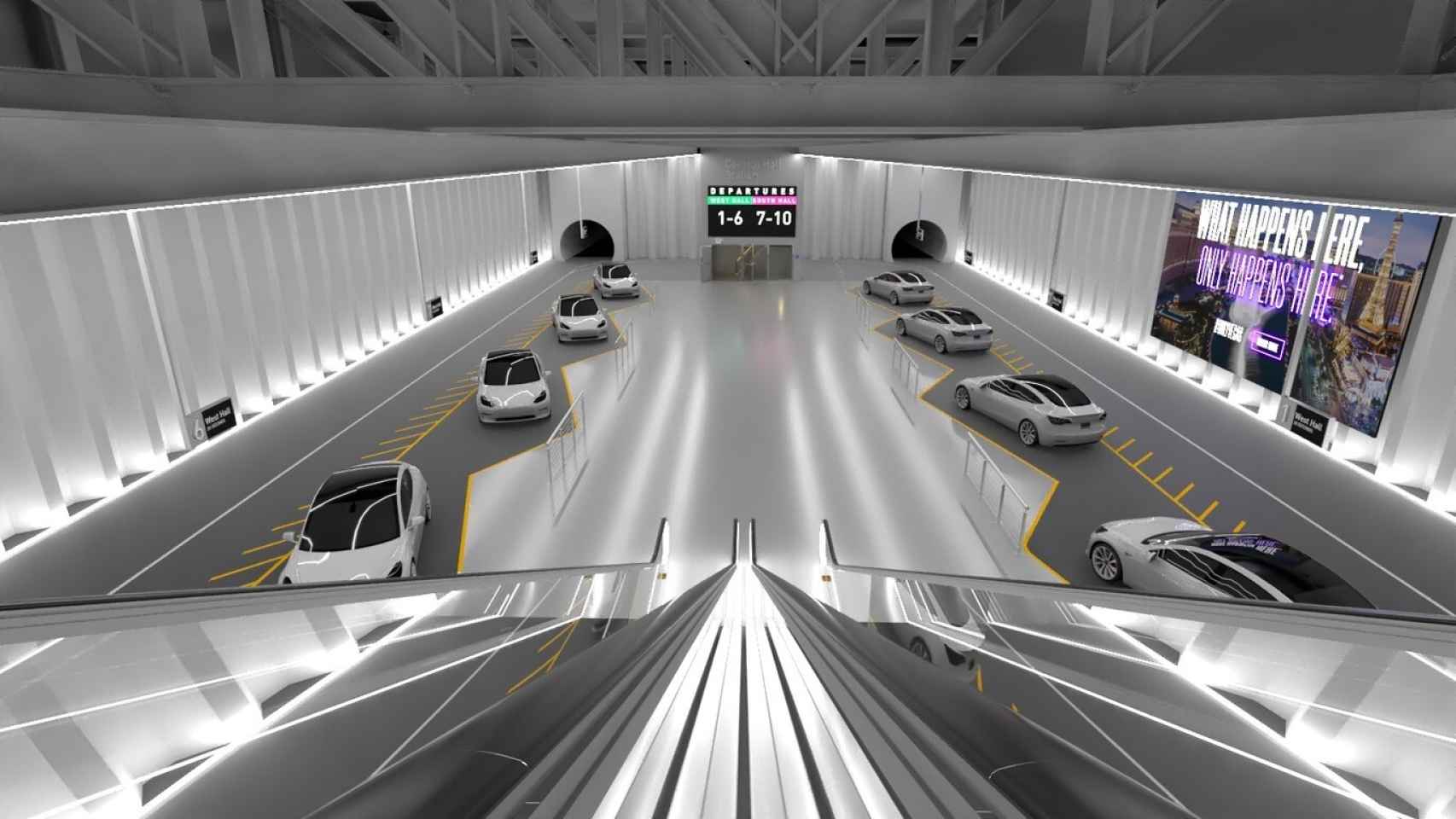 Elon Musk ha publicado renders de una hipotética estación con sus coches.