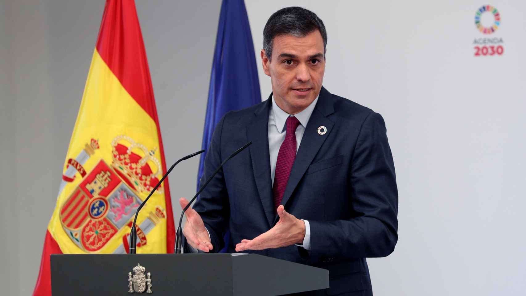 El presidente del Gobierno, Pedro Sánchez, este miércoles, durante la presentación del Plan para la FP.