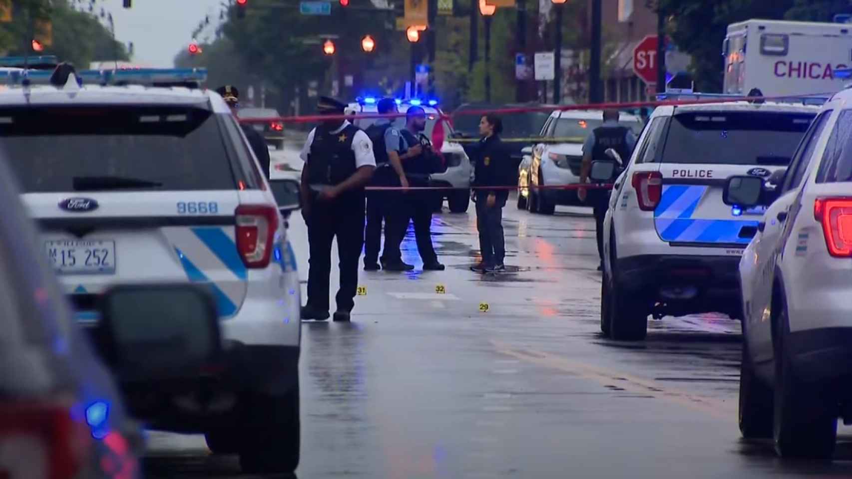 Inmediaciones del lugar donde se ha producido el tiroteo en Chicago.