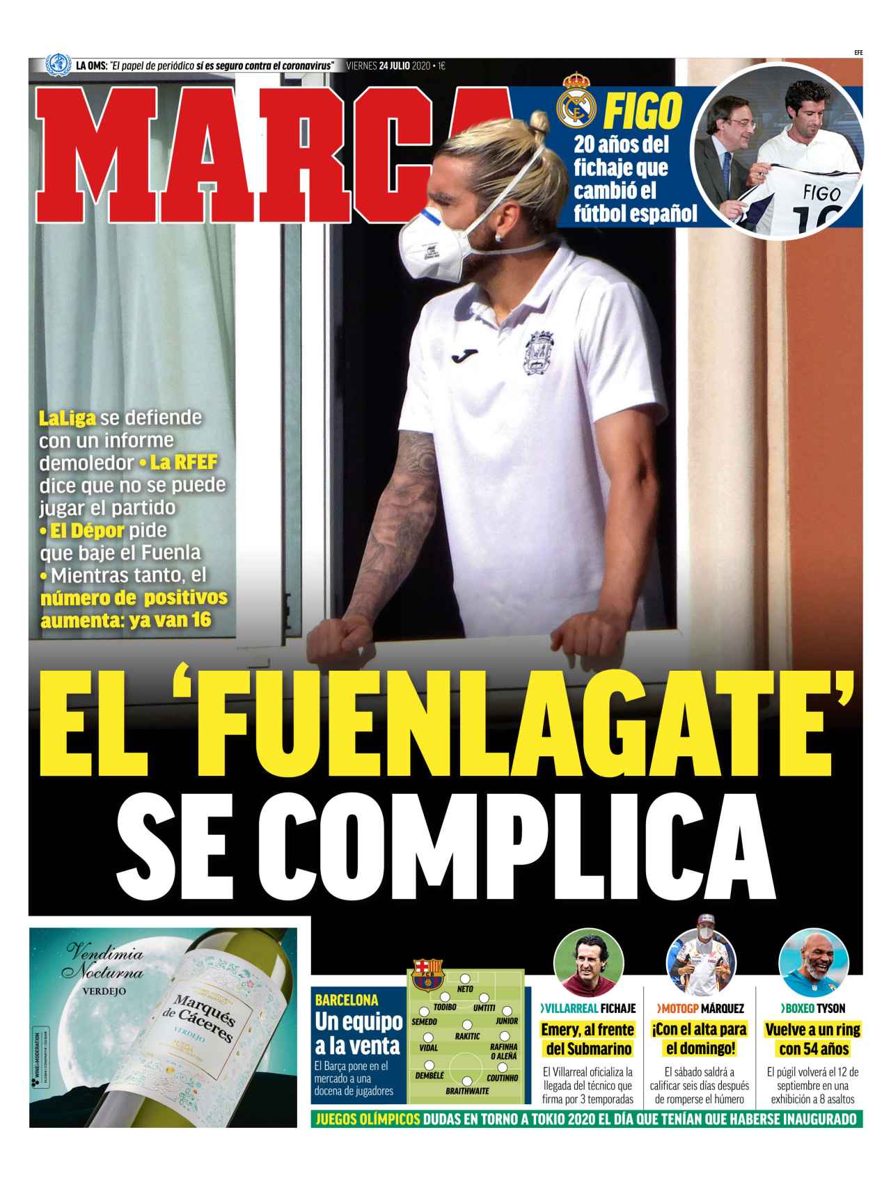 La portada del diario MARCA (24/07/2020)