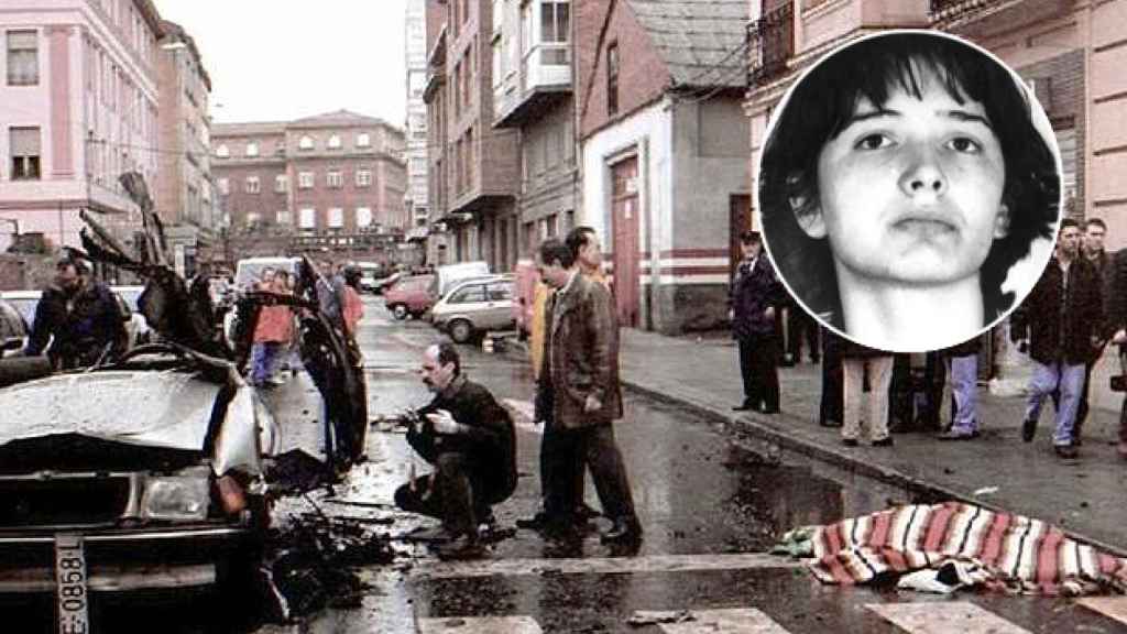 Imagen de 'Anboto' y del atentado con bomba lapa de Luciano Cortizo en 1995 en León. Efe