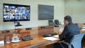 Pedro Sánchez se reúne con los presidentes autonómicos por videconferencia el pasado 31 de mayo.