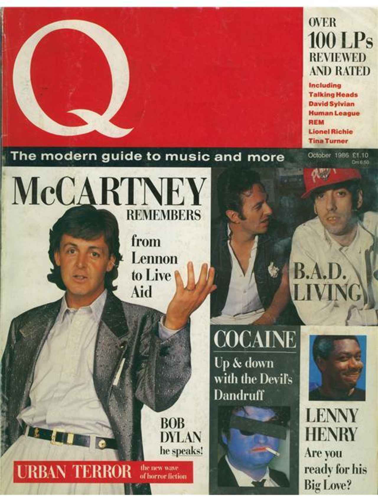 La palabra “cocaína” en la portada del primer número de 'Q Magazine' seguro que ayudó a vender ejemplares.