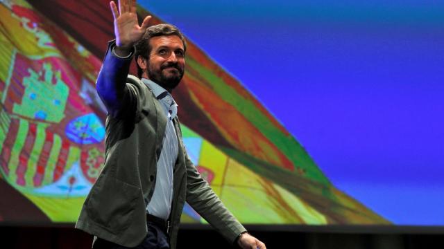 Pablo Casado, presidente del PP, este sábado en Valencia.