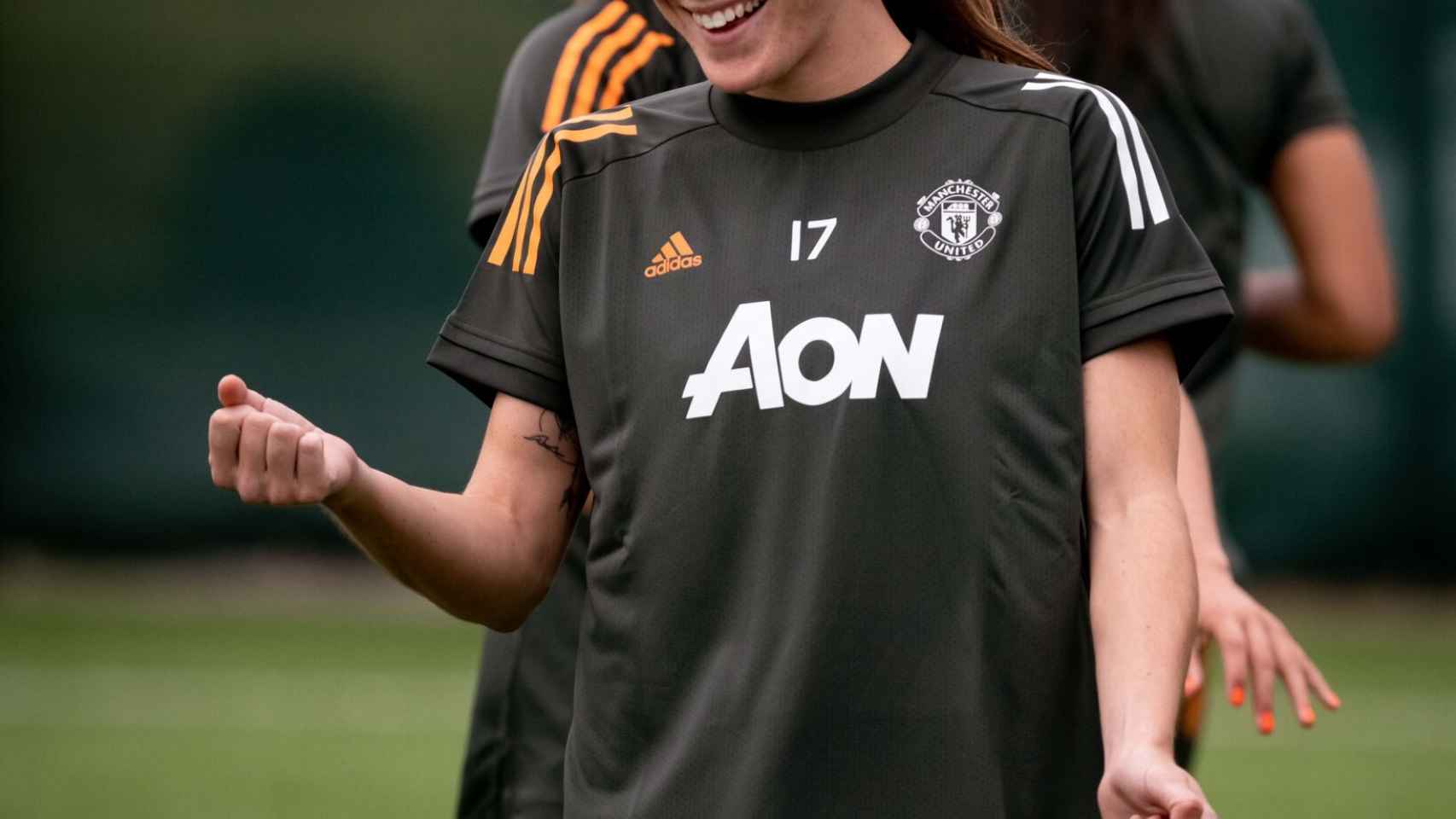 Ona Batlle durante un entrenamiento con el United