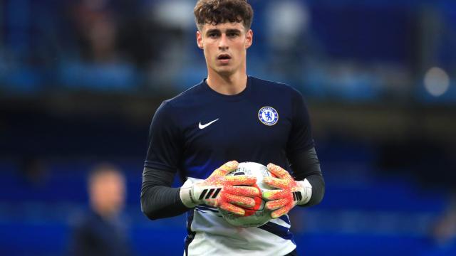 Kepa Arrizabalaga, durante un calentamiento del Chelsea