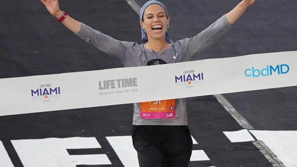 Bracha 'Beatie' Deutsch, en una competición. Foto: Instagram (@marathonmother)
