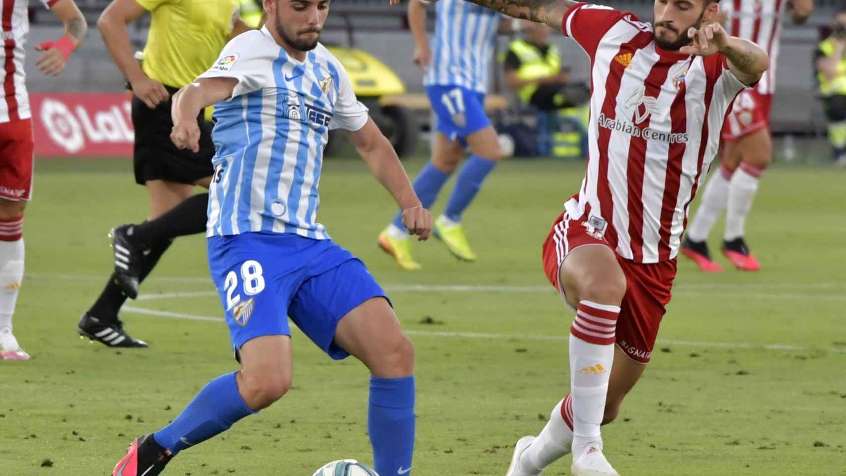 Imagen del partido entre el Málaga y el Almería