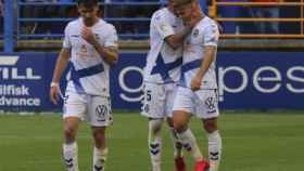 Dani Gómez celebra un gol con el Tenerife