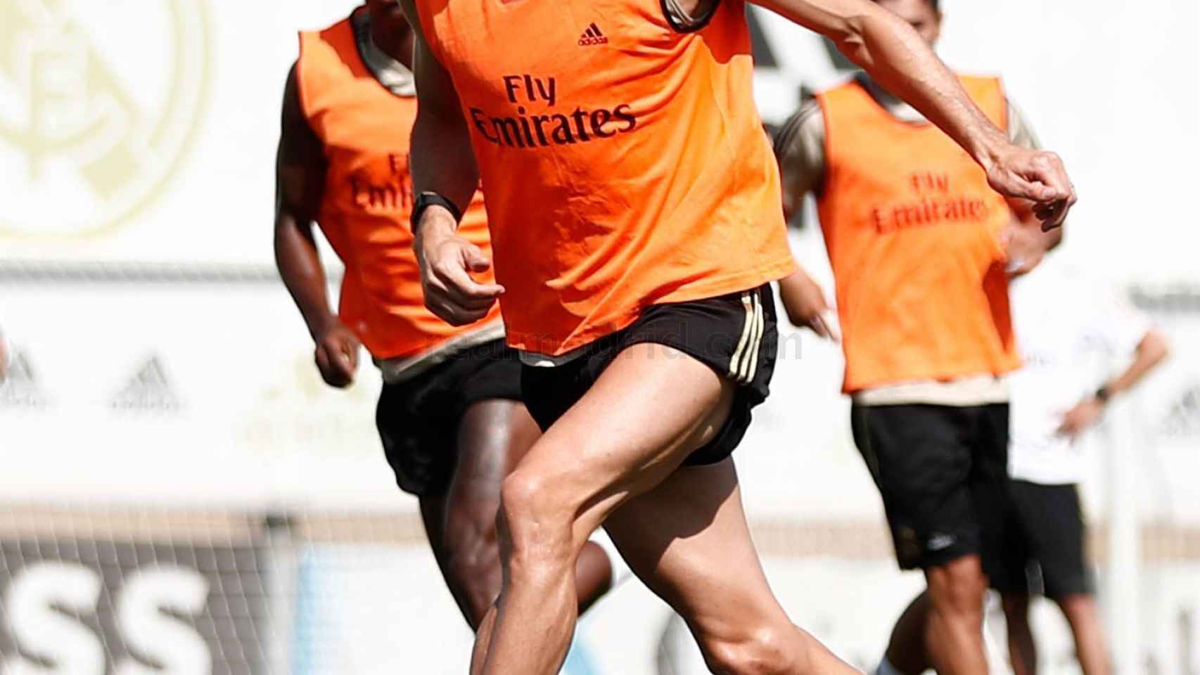 Gareth Bale en el entrenamiento con el Real Madrid