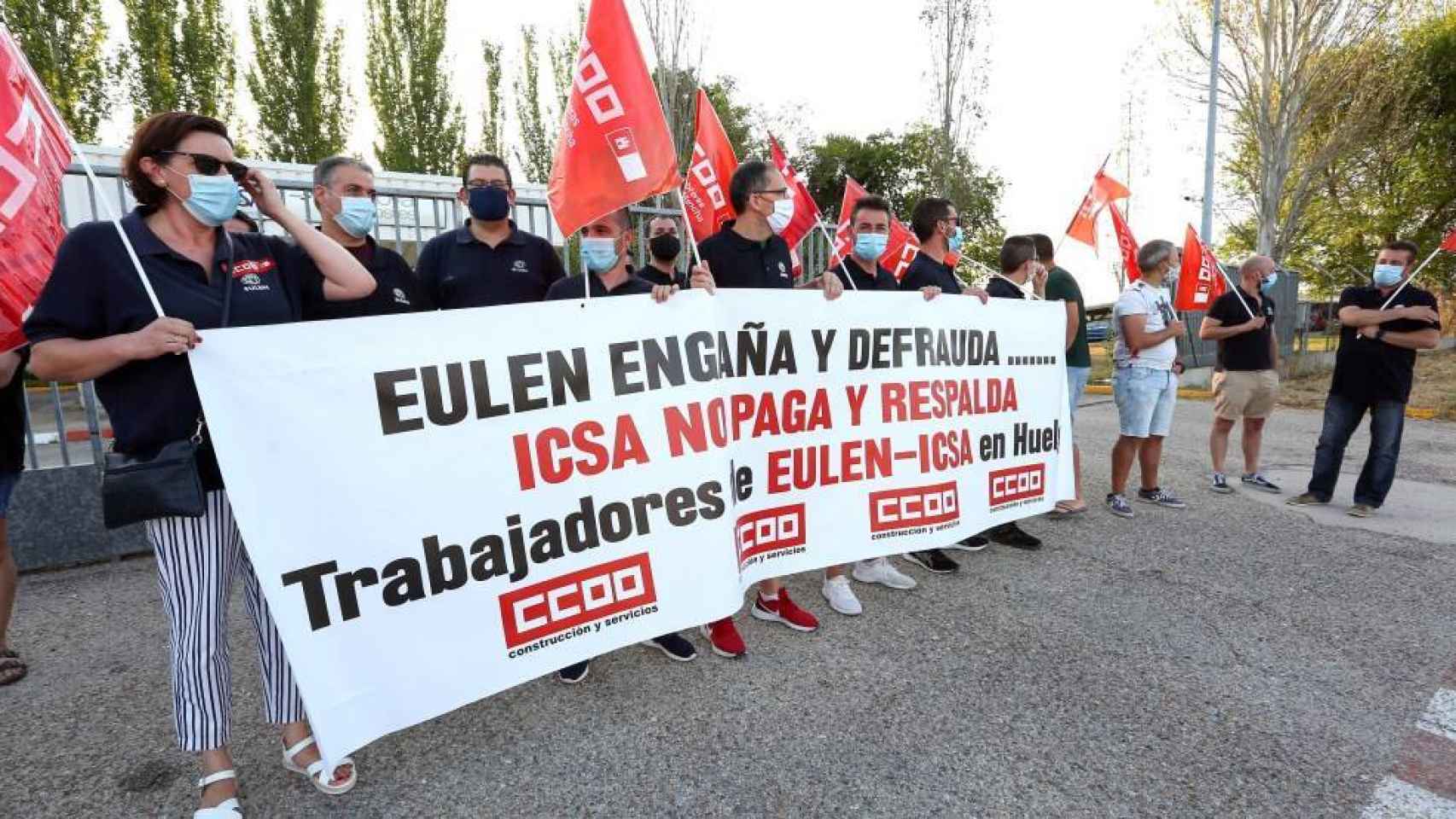 Primera de las diez jornadas de huelga de los trabajadores de Eulen en ICSA Toledo
