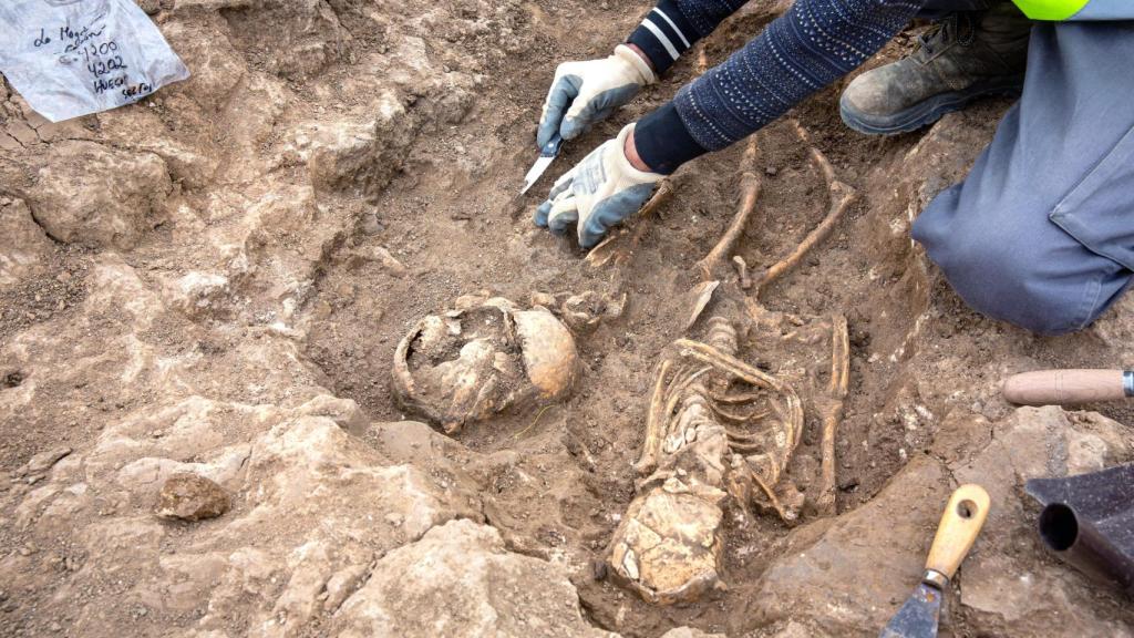 Restos de la necrópolis encontrados en el municipio de Grañón.