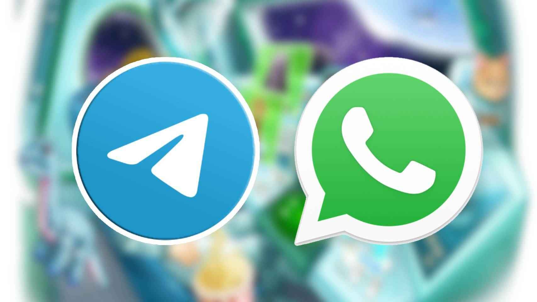 Logos de Telegram y WhatsApp