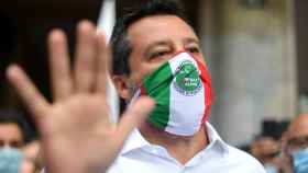 Mateo Salvini, durante una manifestación a mediados de julio.