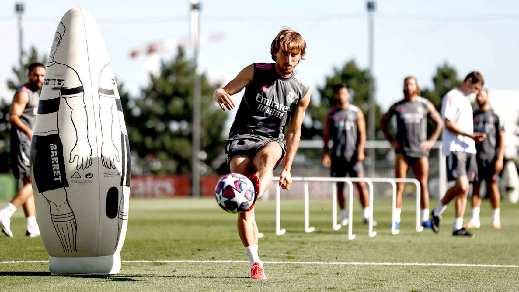 Luka Modric, durante el entrenamiento de este martes