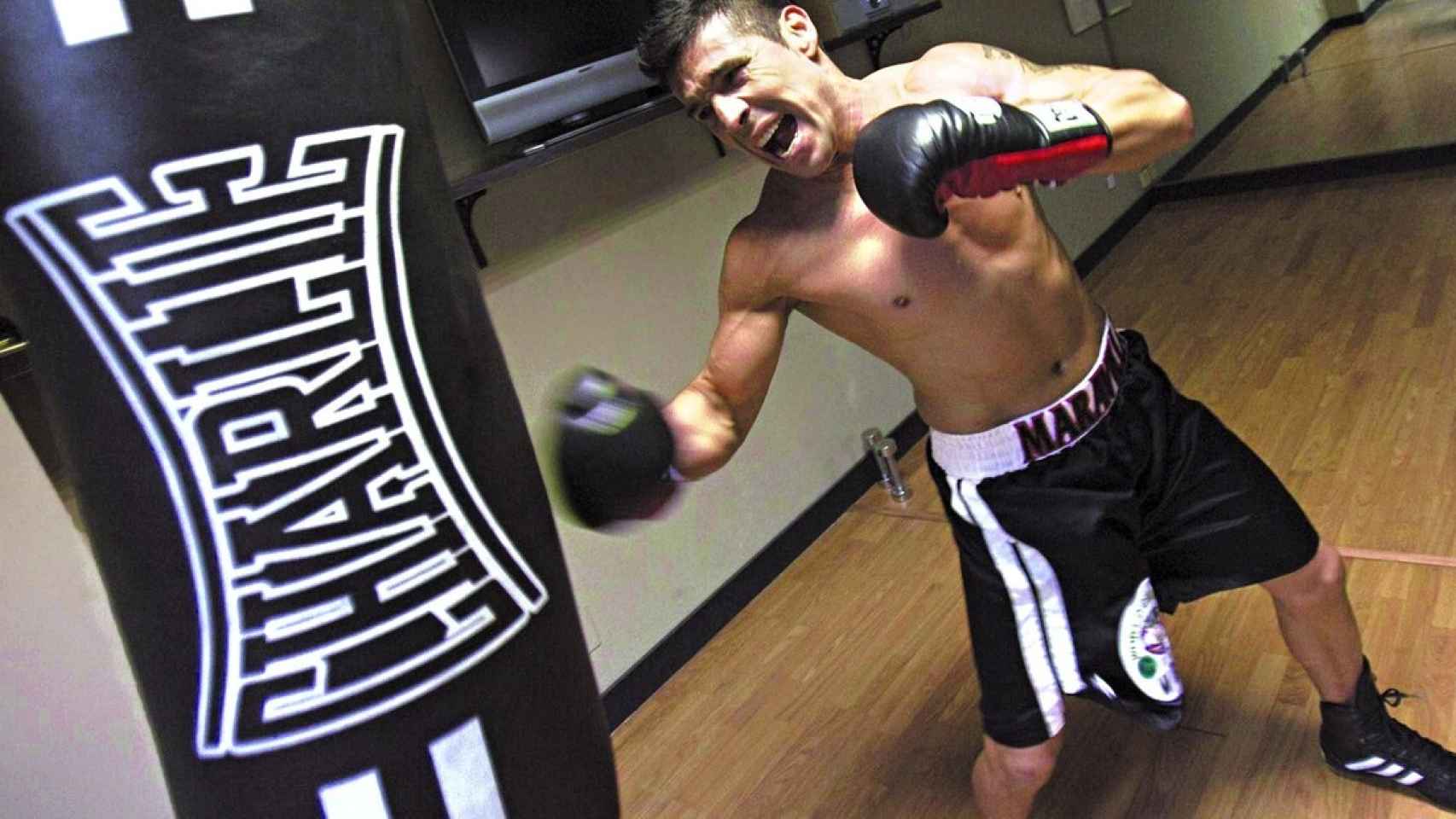 El boxeador argentino Sergio 'Maravilla' Martínez, en un entrenamiento