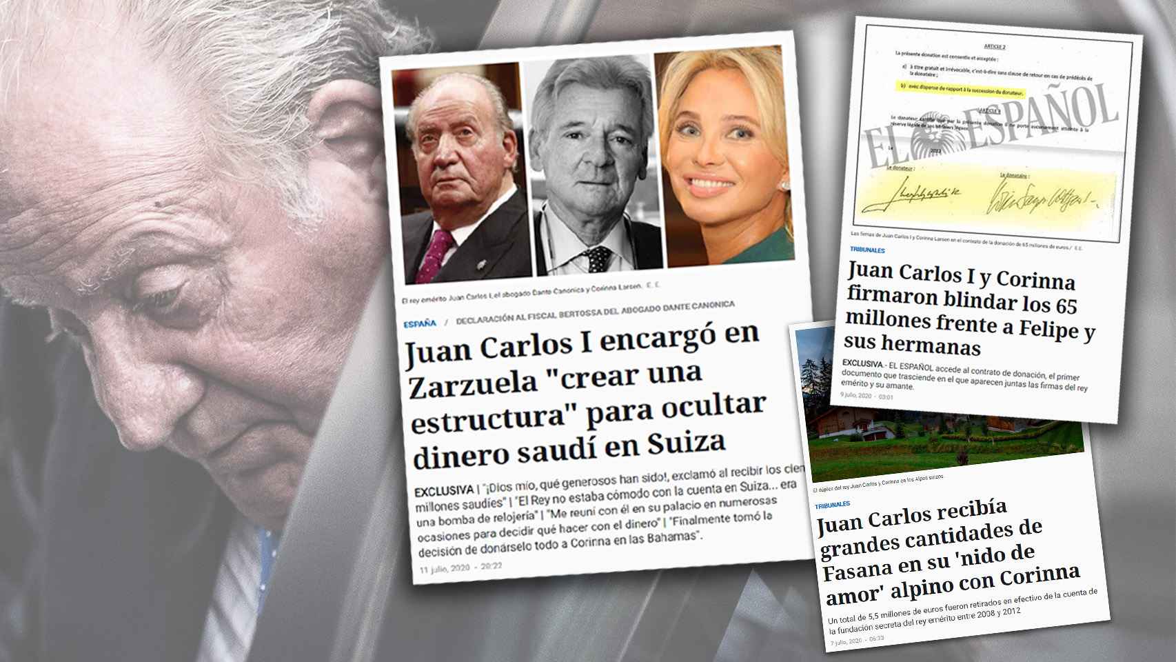 Informaciones publicadas por El Español en relación al escándalo del rey Juan Carlos I.