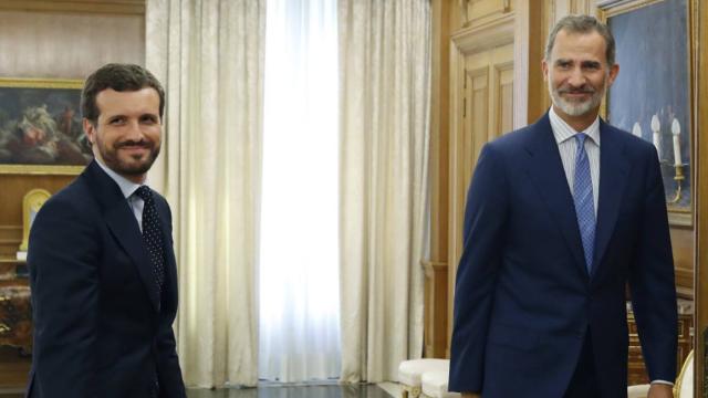 Pablo Casado, en una audiencia con el Rey Felipe VI en Zarzuela.