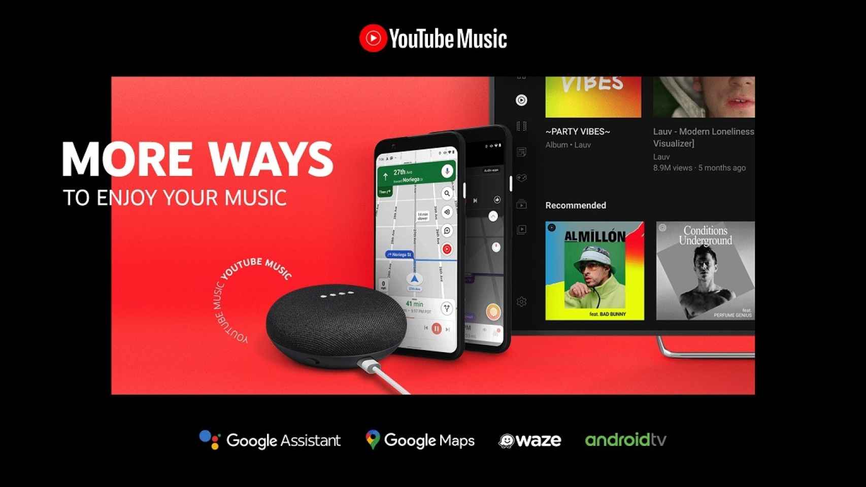 YouTube Music se integra con Google Assistant y estrena app para Android TV