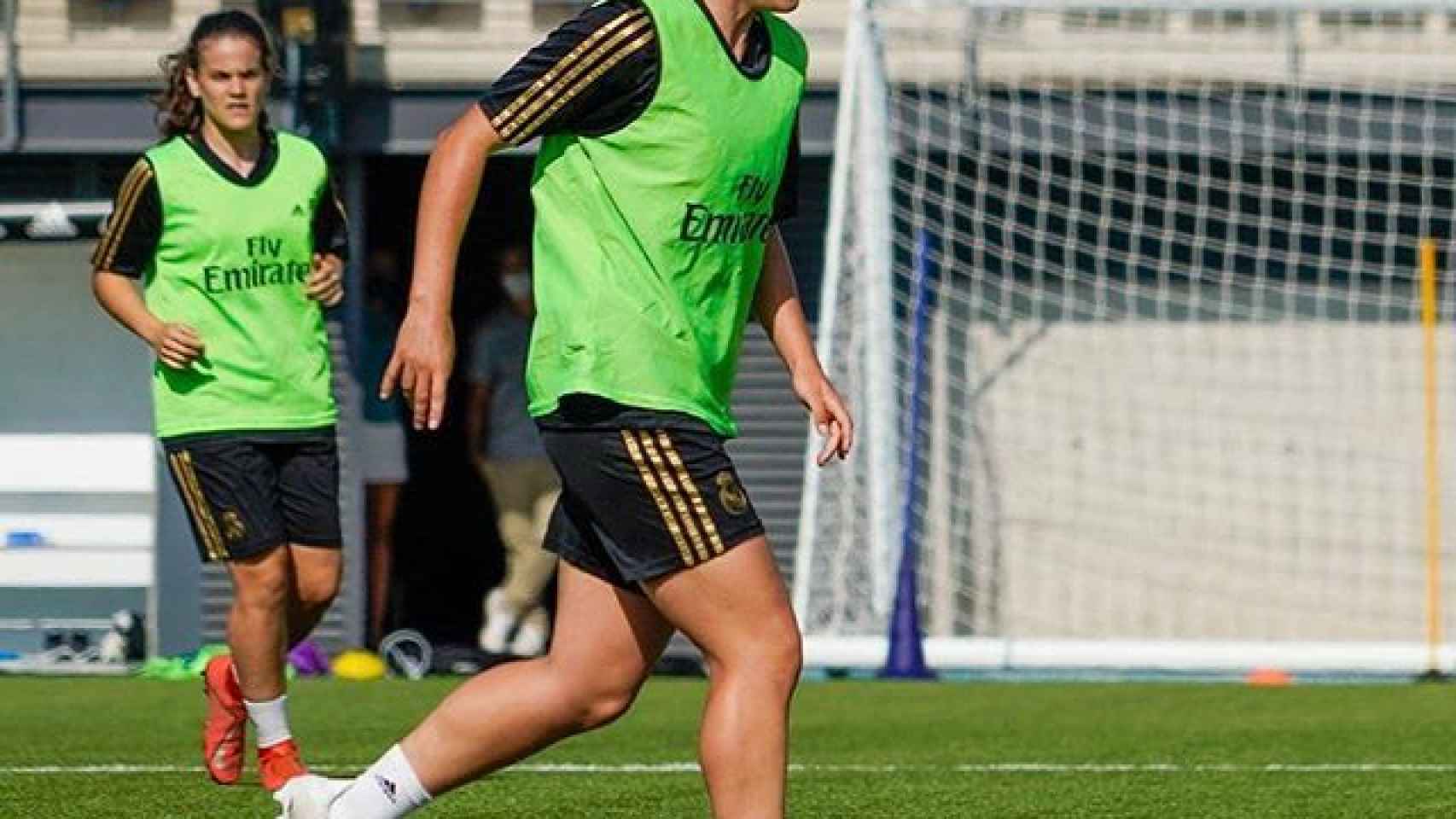Ivana Andrés, en un entrenamiento en Valdebebas con el Real Madrid Femenino. Foto: Instagram (@ivanaandres5)