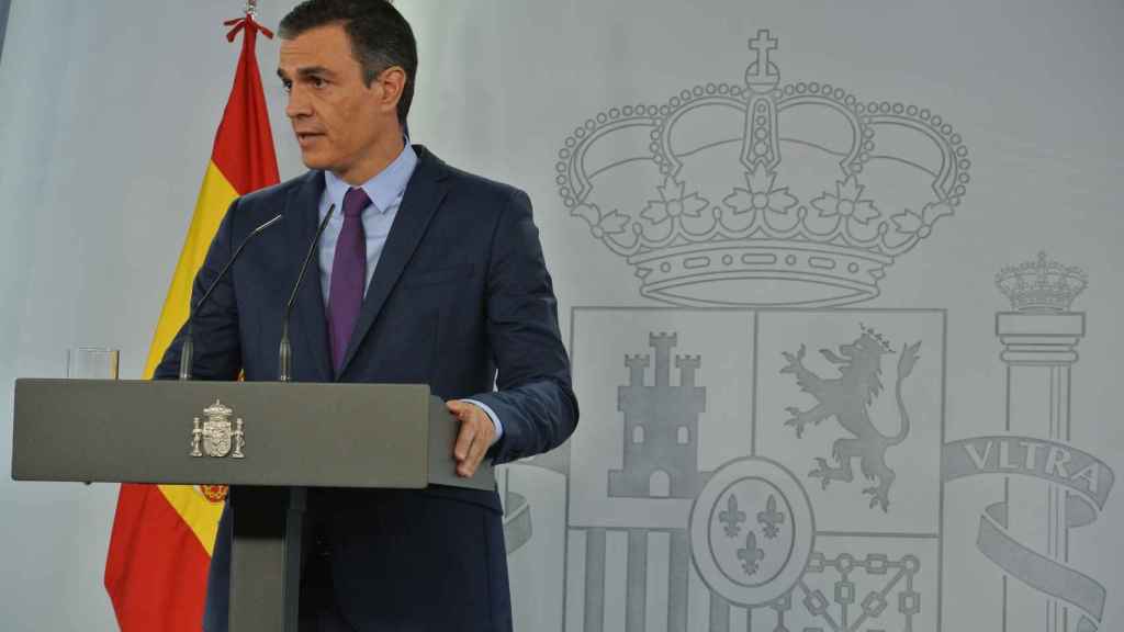 Pedro Sánchez, en la rueda de prensa posterior al último Consejo de Ministros antes de las vacaciones.