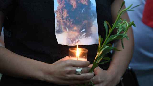 Homenaje a las víctimas de la explosión de Beirut.