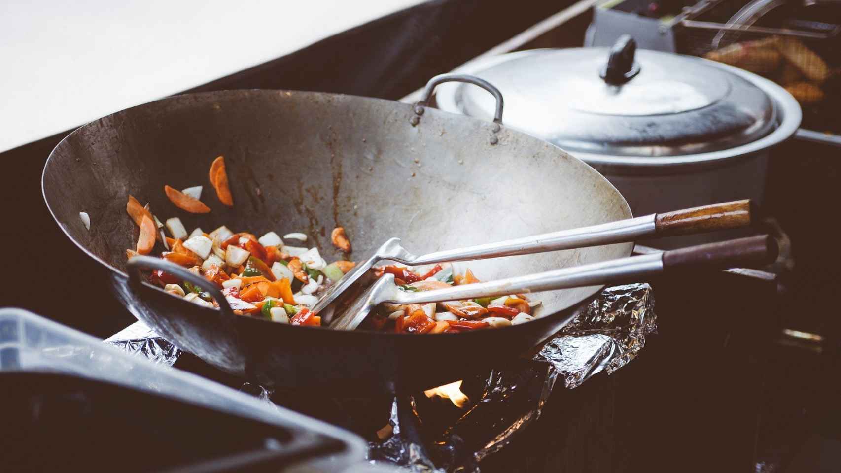 Unas verduras cocinadas al wok.