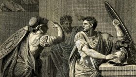 Ilustración que describe a Mitrídates siendo avisado de un inminente ataque de Roma.