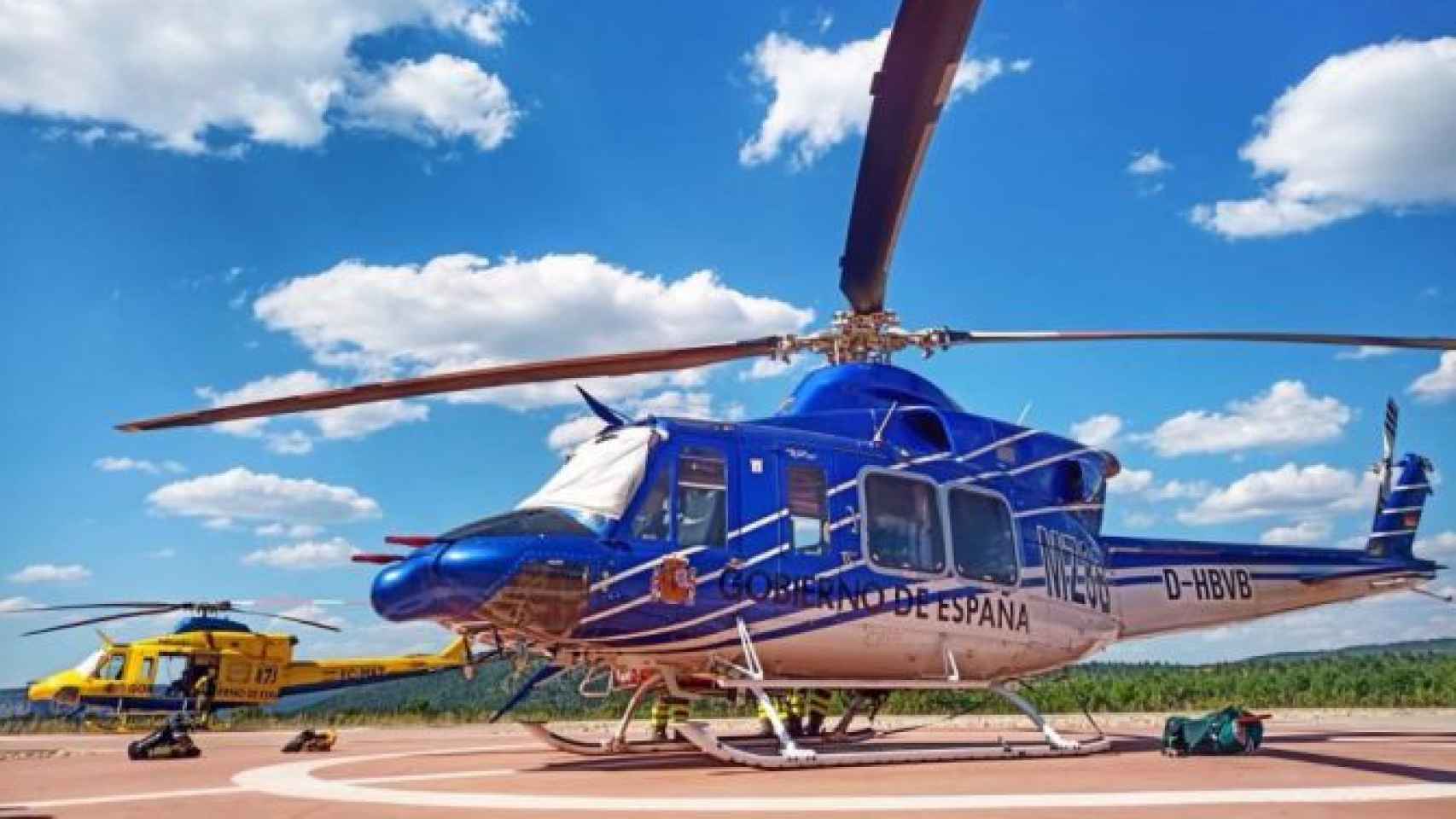 El helicóptero robado en Cuenca y hallado en Fuente Obejuna.