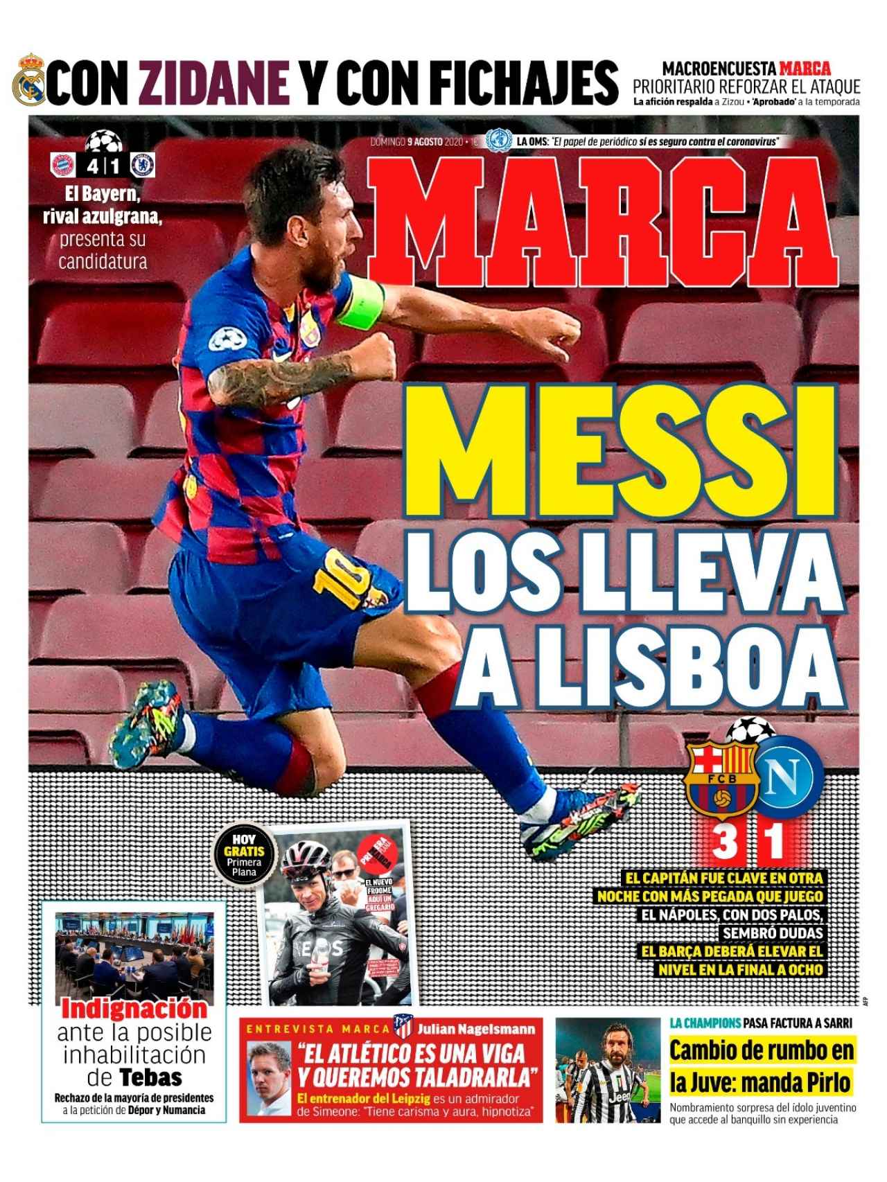 La portada del diario MARCA (09/08/2020)