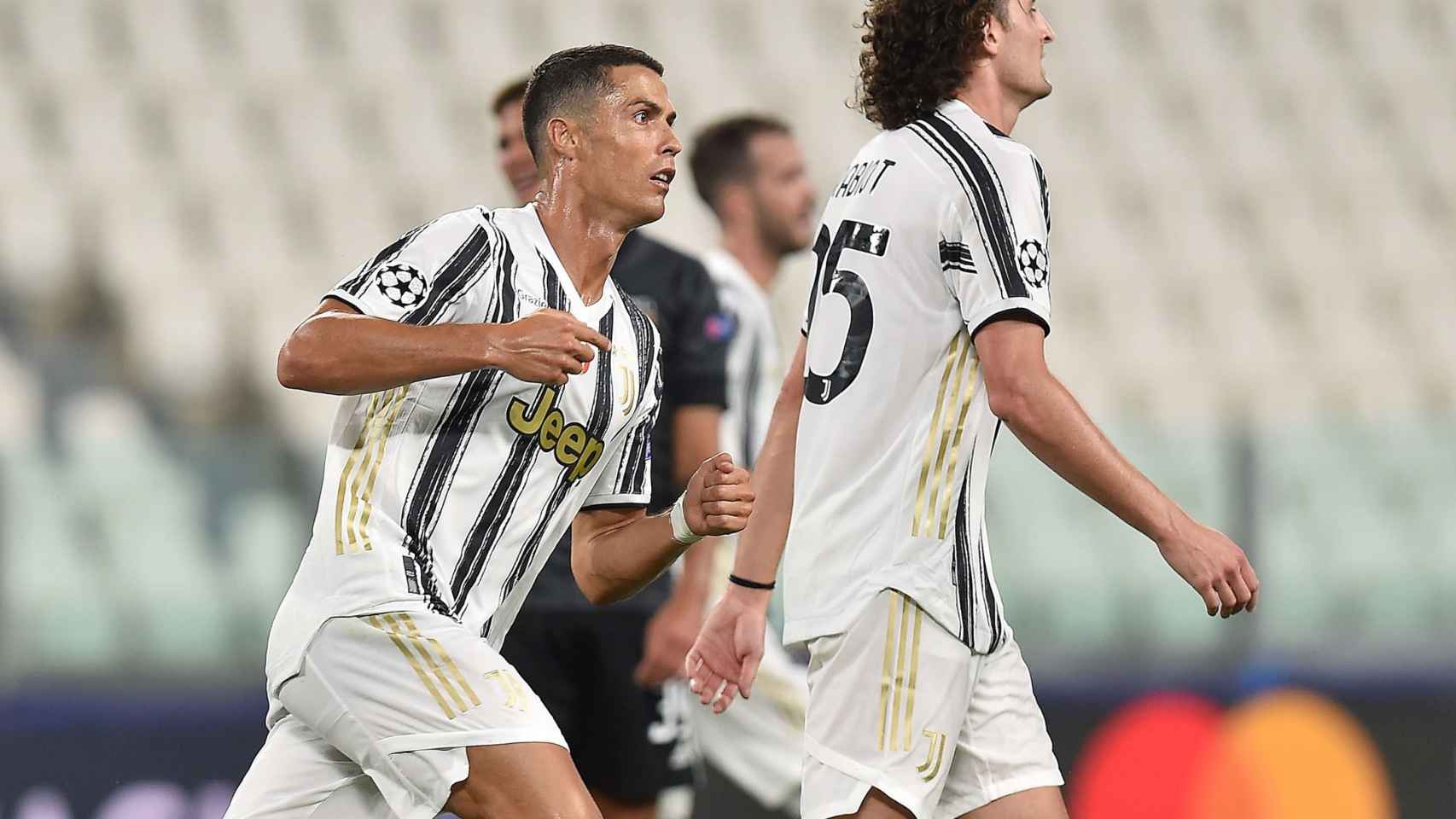 Cristiano celebra uno de sus goles frente al Lyon