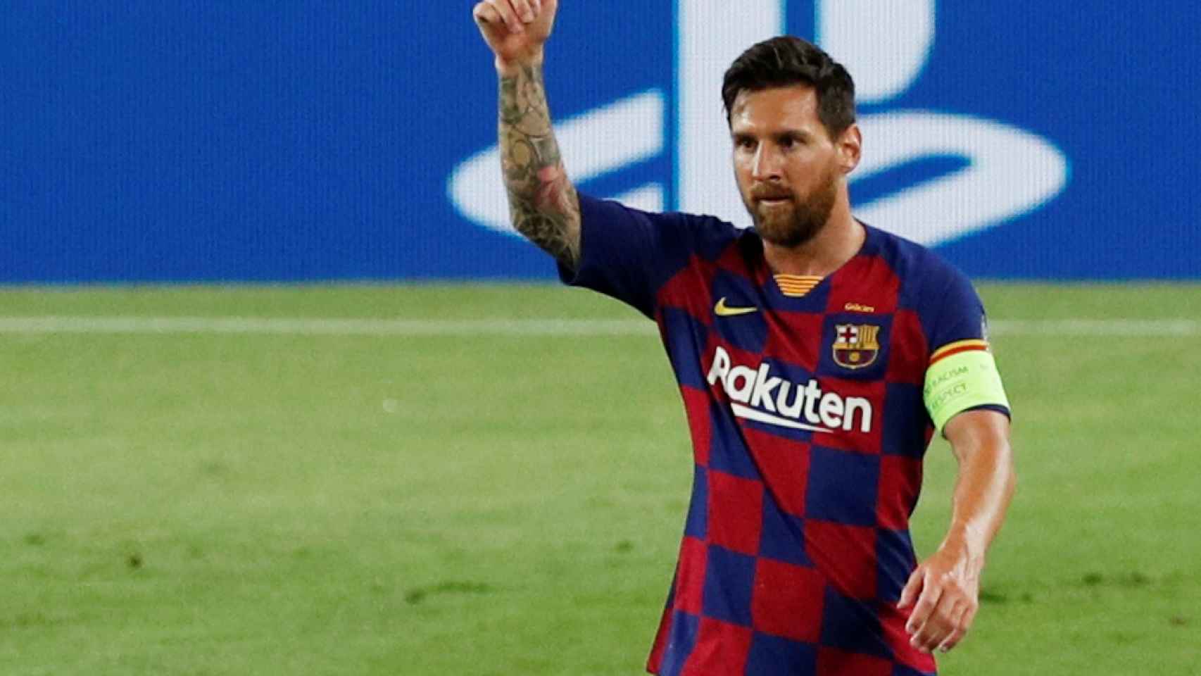 Leo Messi, en el partido del Barcelona ante el Nápoles de la Champions League