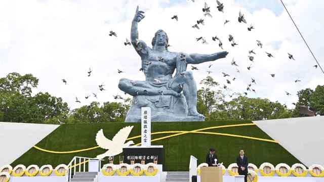 Acto celebrado en Nagasaki en memoria de las víctimas, en el 75 aniversario de la tragedia.