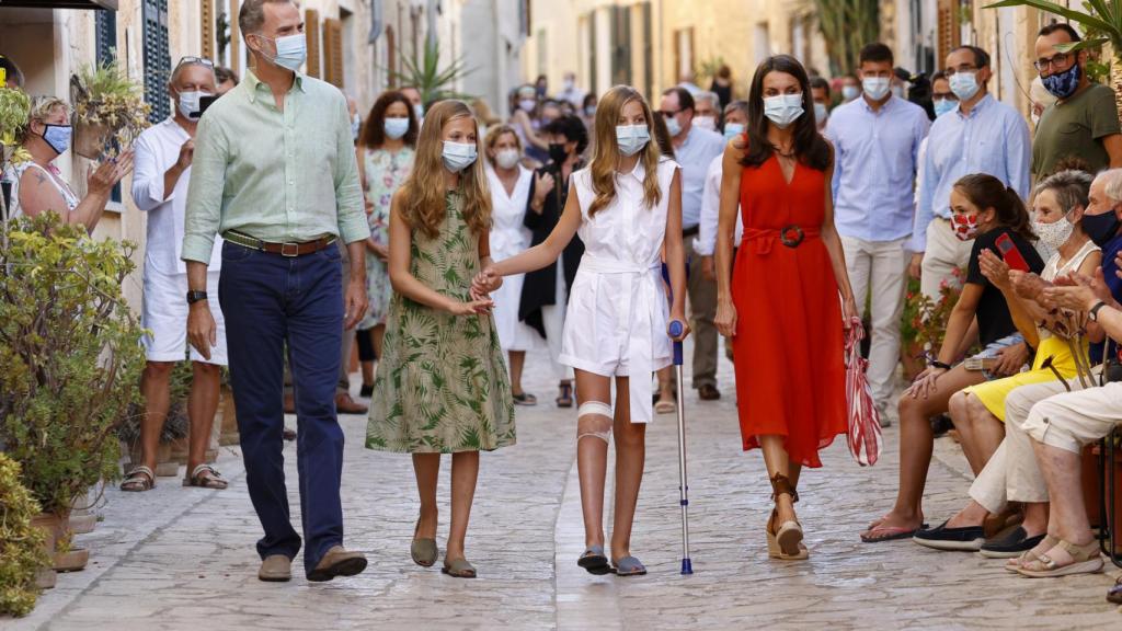 La Familia Real, este lunes, en su primer acto público en Palma de Mallorca.