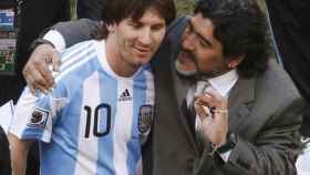 Messi y Maradona, en la selección de Argentina