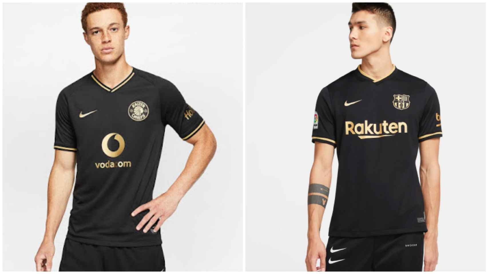 Las camisetas casi idénticas de Kaizer Chiefs y Barcelona