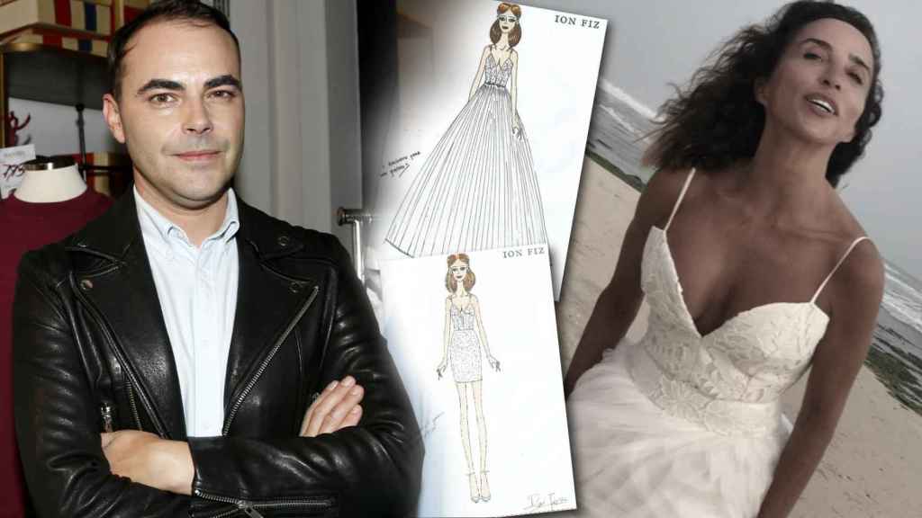 El diseñador Ion Fiz ha contado cómo realizó el vestido de novia de María Patiño.