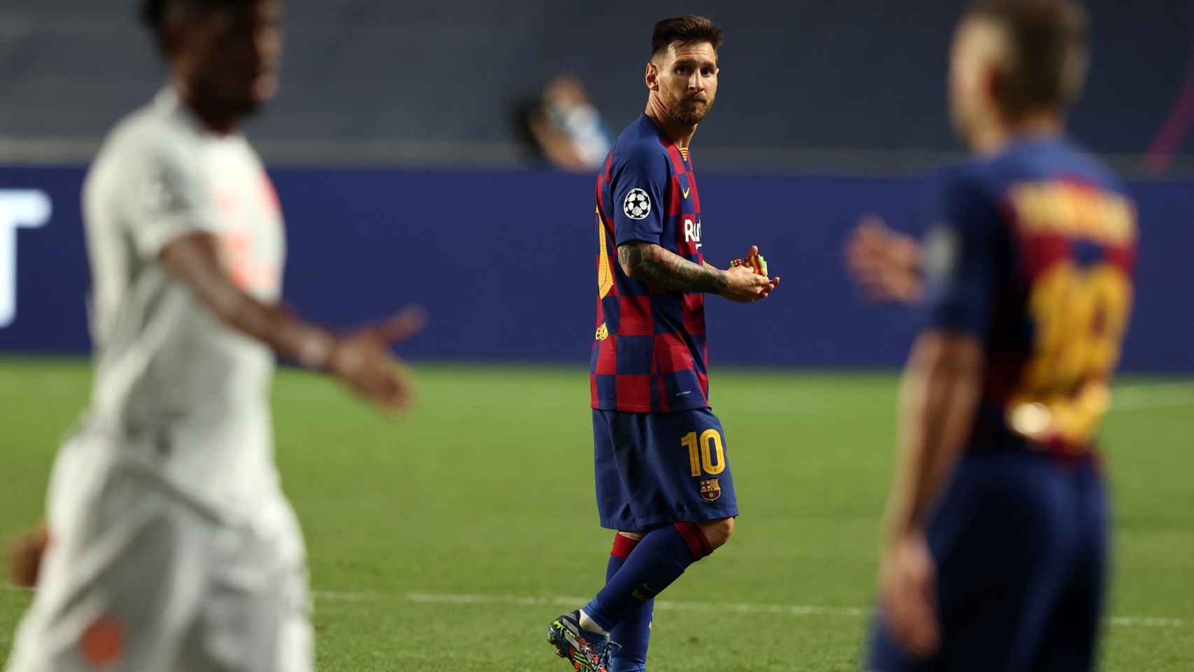 Leo Messi durante el Bayern-Barcelona de Champions