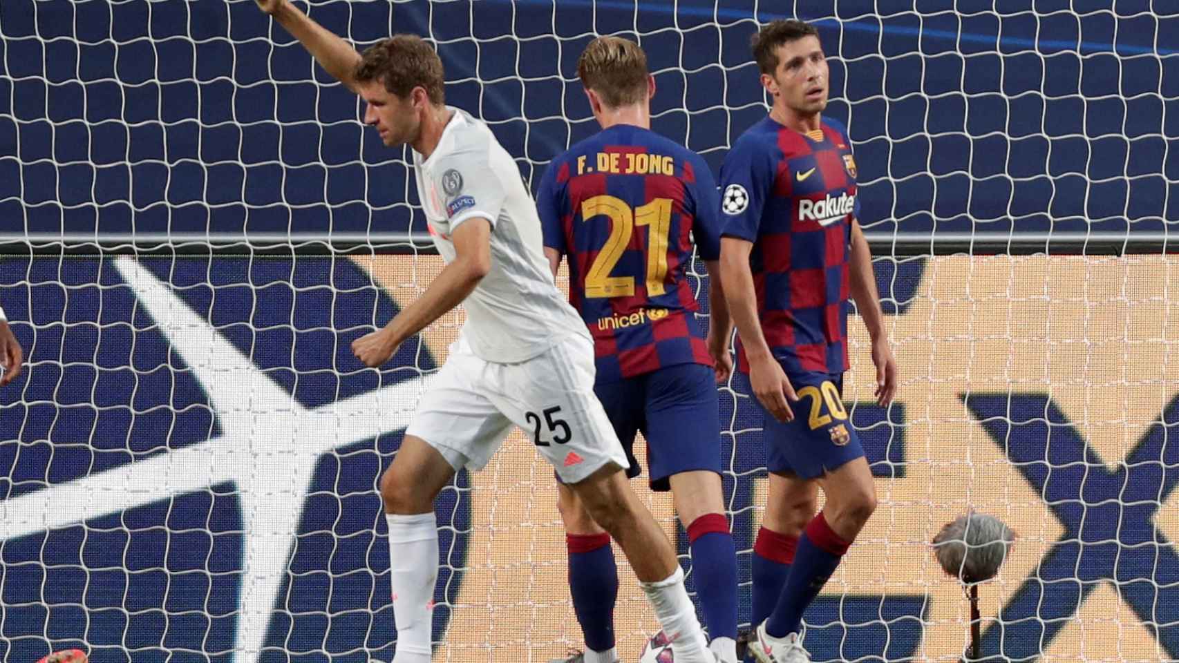 Thomas Muller celebra un gol ante el Barça