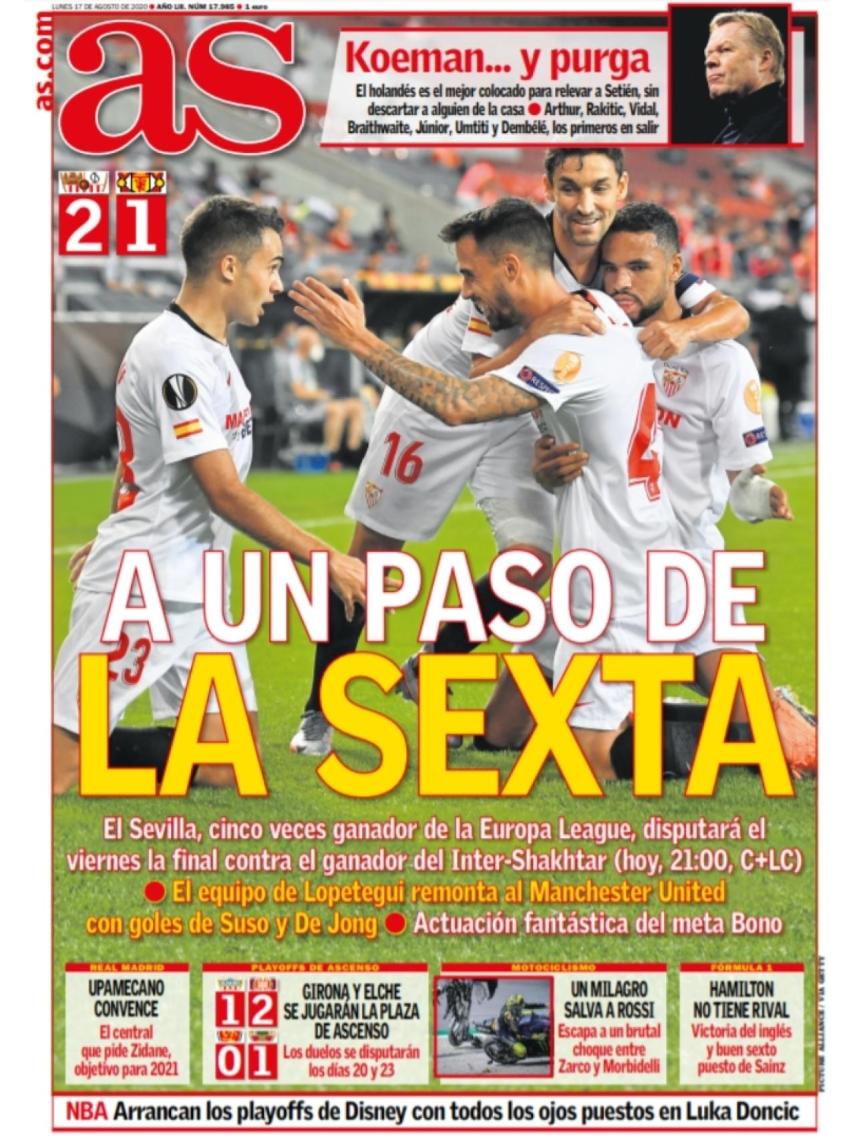 La Portada Del Diario As 17 08 2020