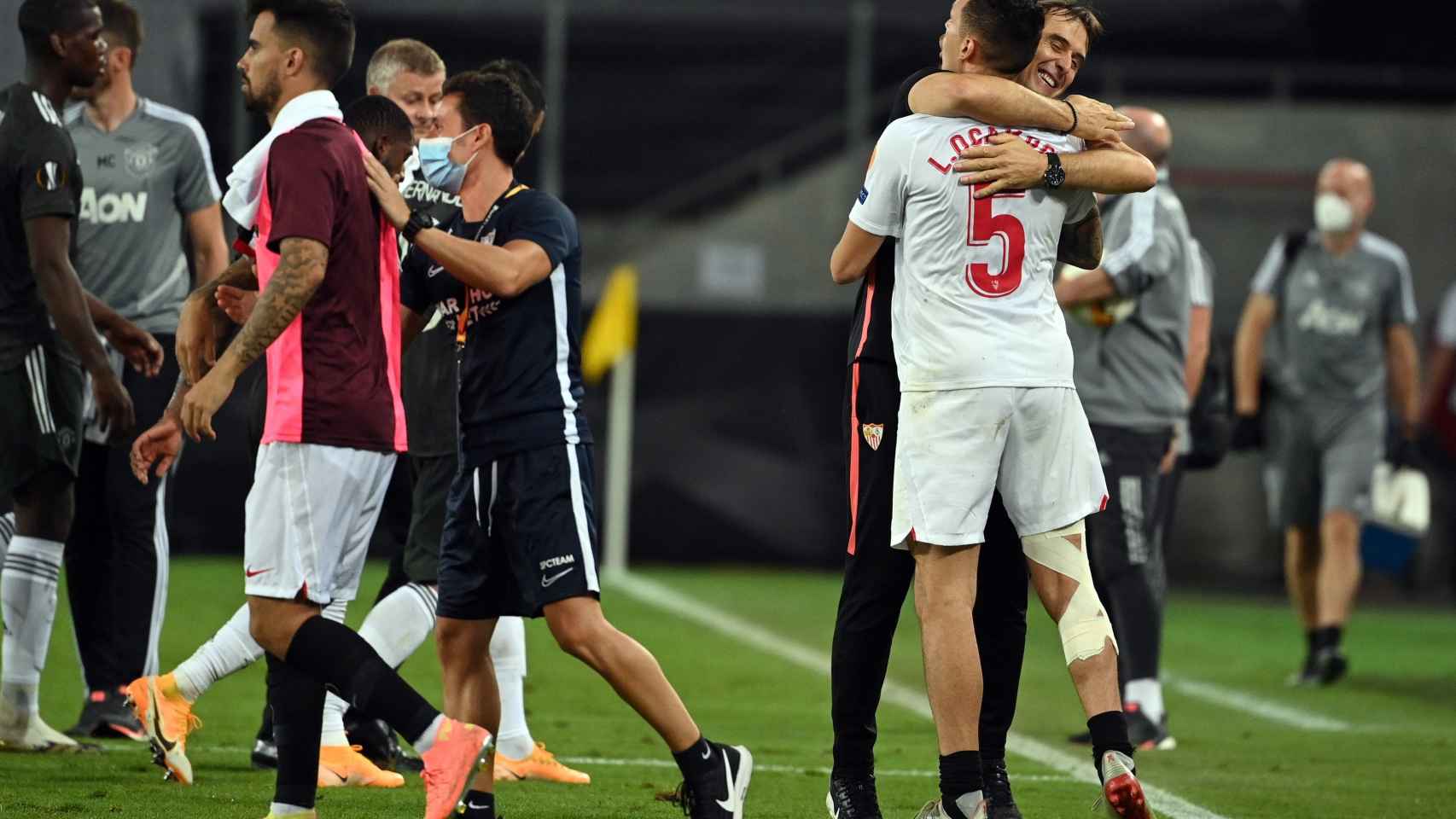 El Sevilla celebra el pase a la final de Europa League