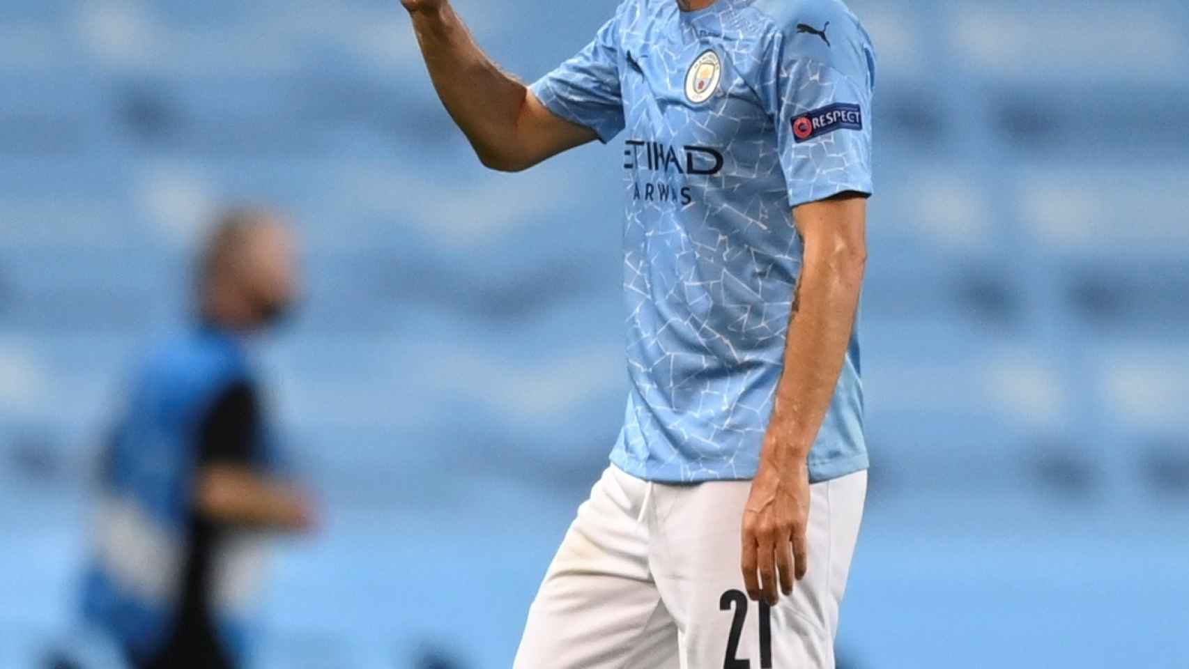 David Silva durante un partido del Manchester City