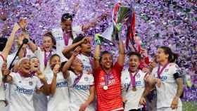 El Olympique de Lyon celebra el título de la Women's Champions League 2018